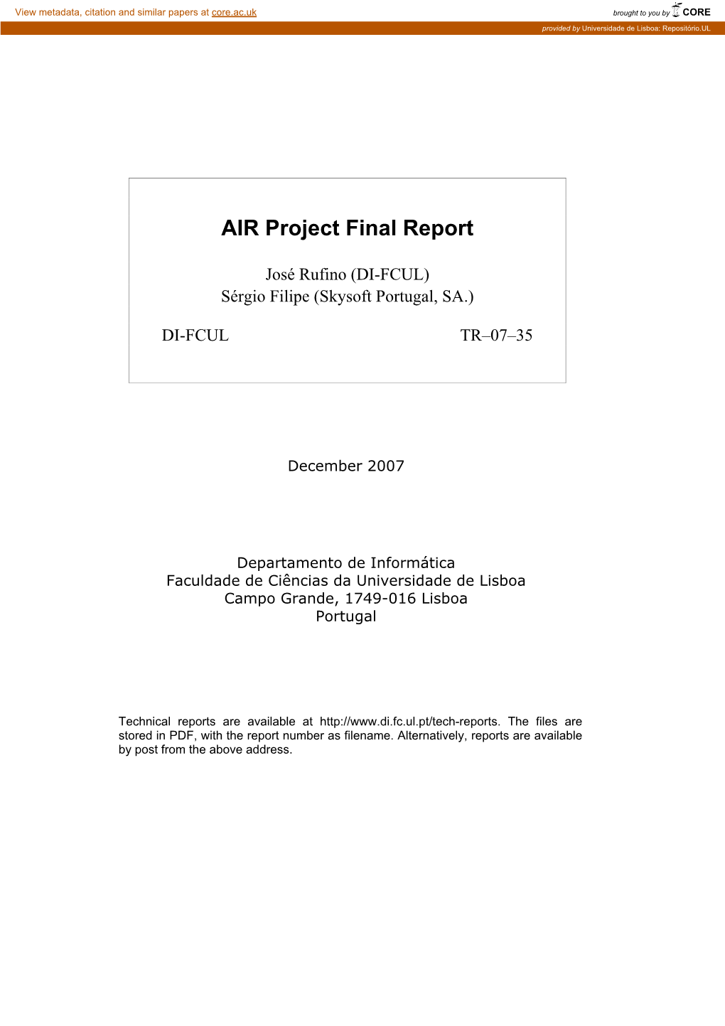 AIR Project Final Report