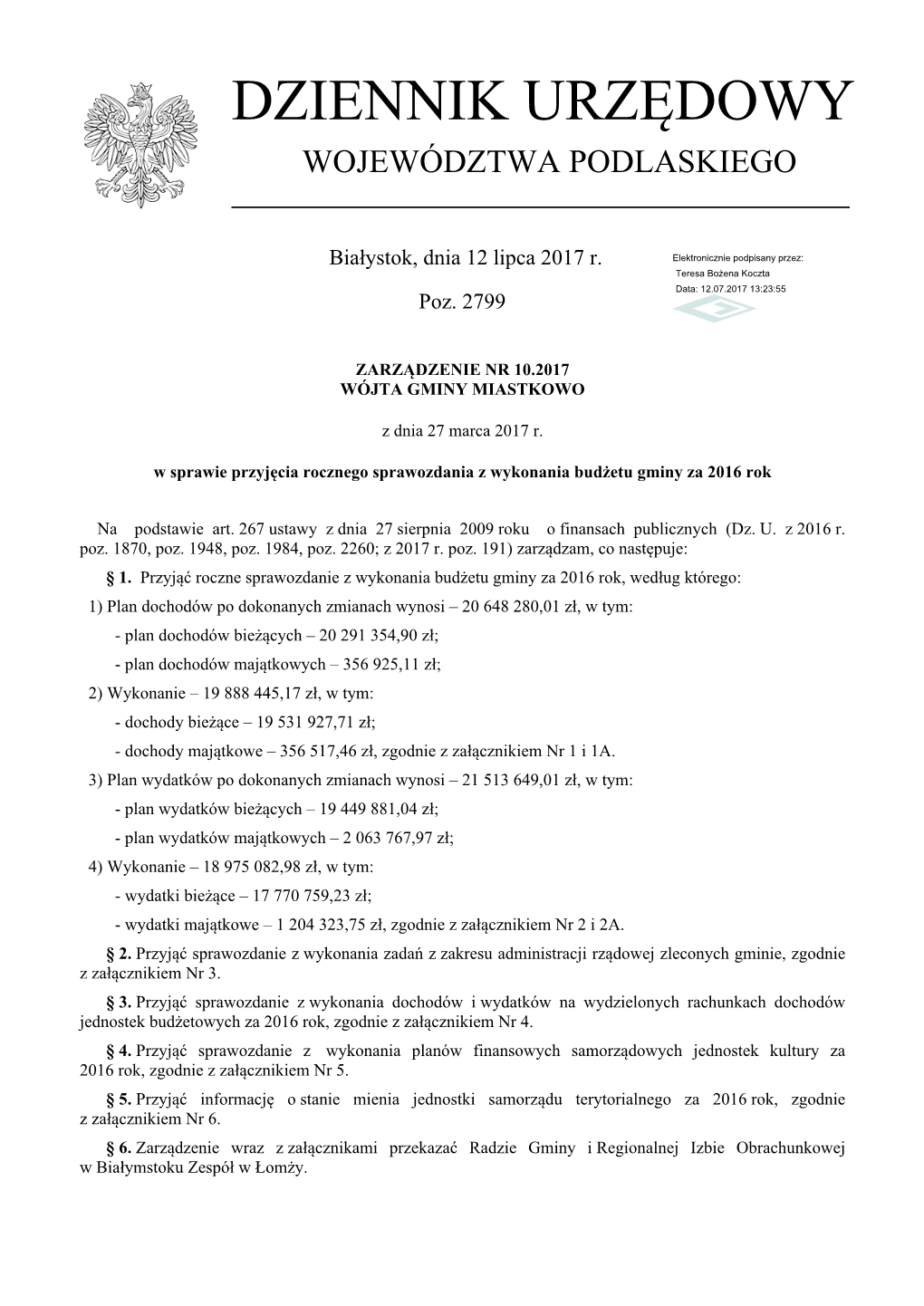 Zarzadzenie Nr 10.2017 Z Dnia 27 Marca 2017 R