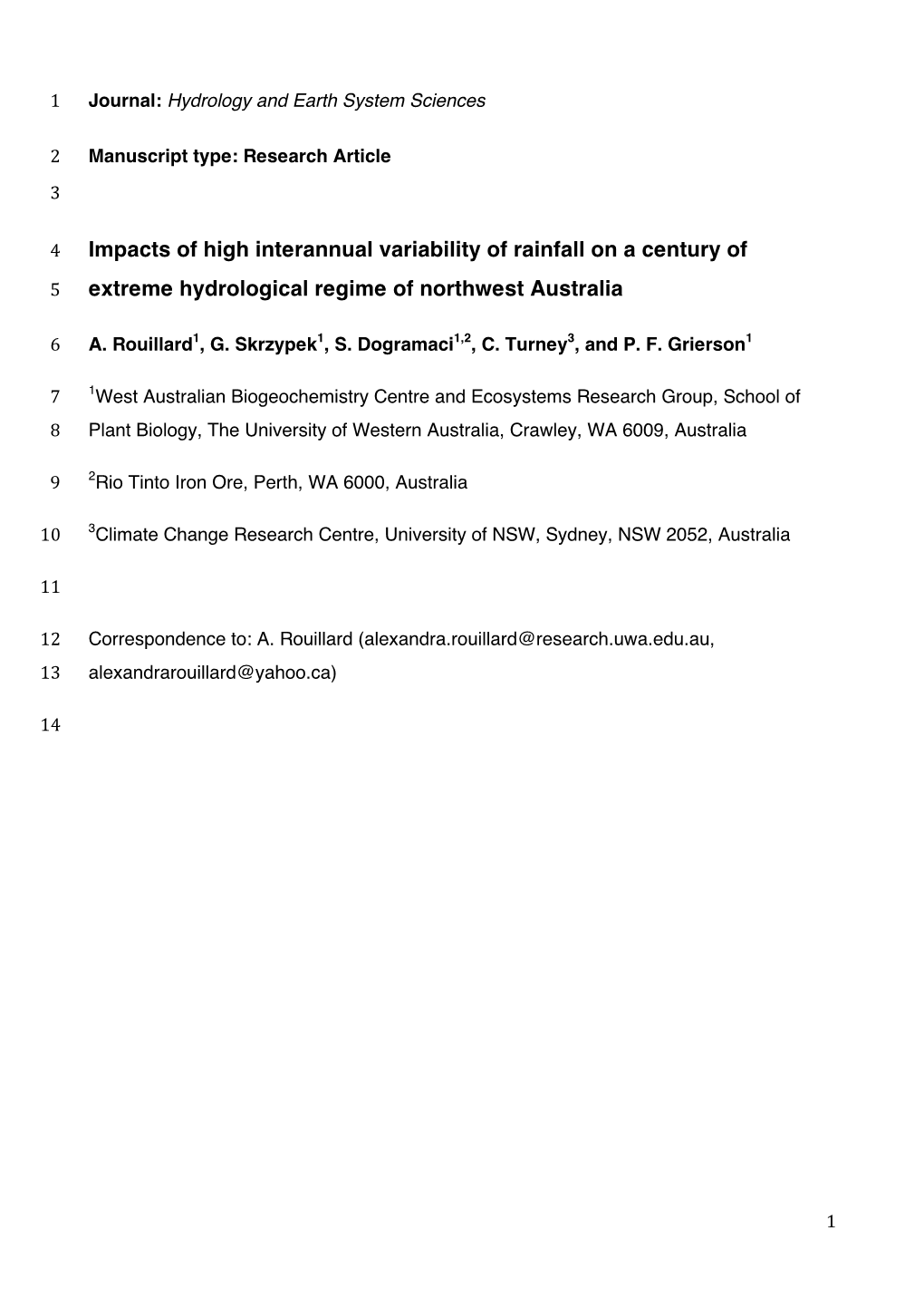 Impacts of High Interannual Variability of Rainfall on a Century of Extreme