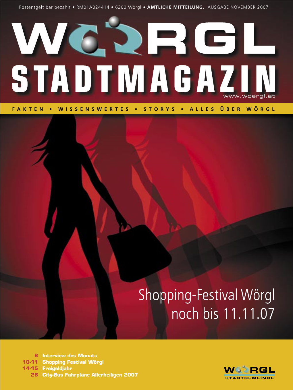 Stadtmagazin November 2007 Wörgl Wohlfühlstadt