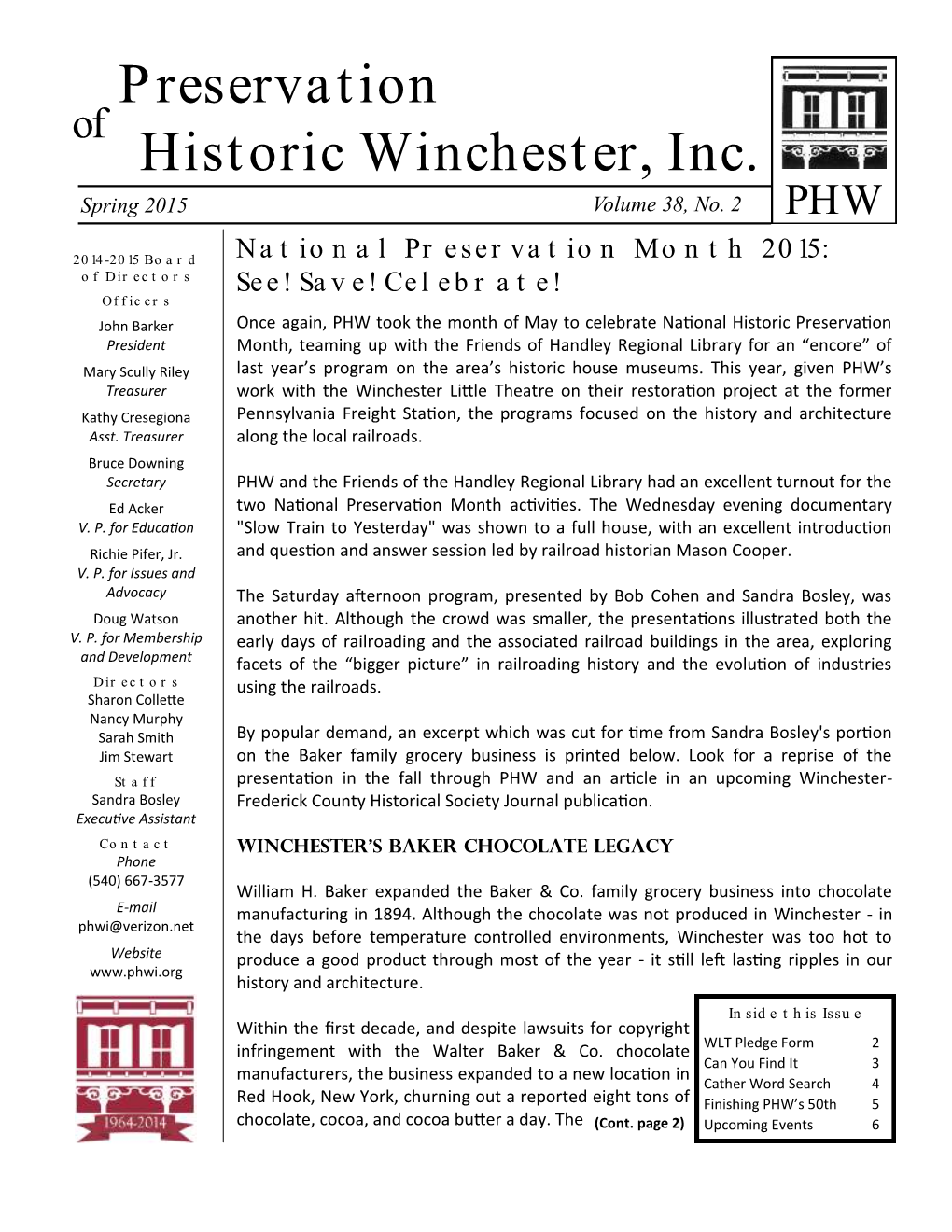 Historic Winchester, Inc. Preservation