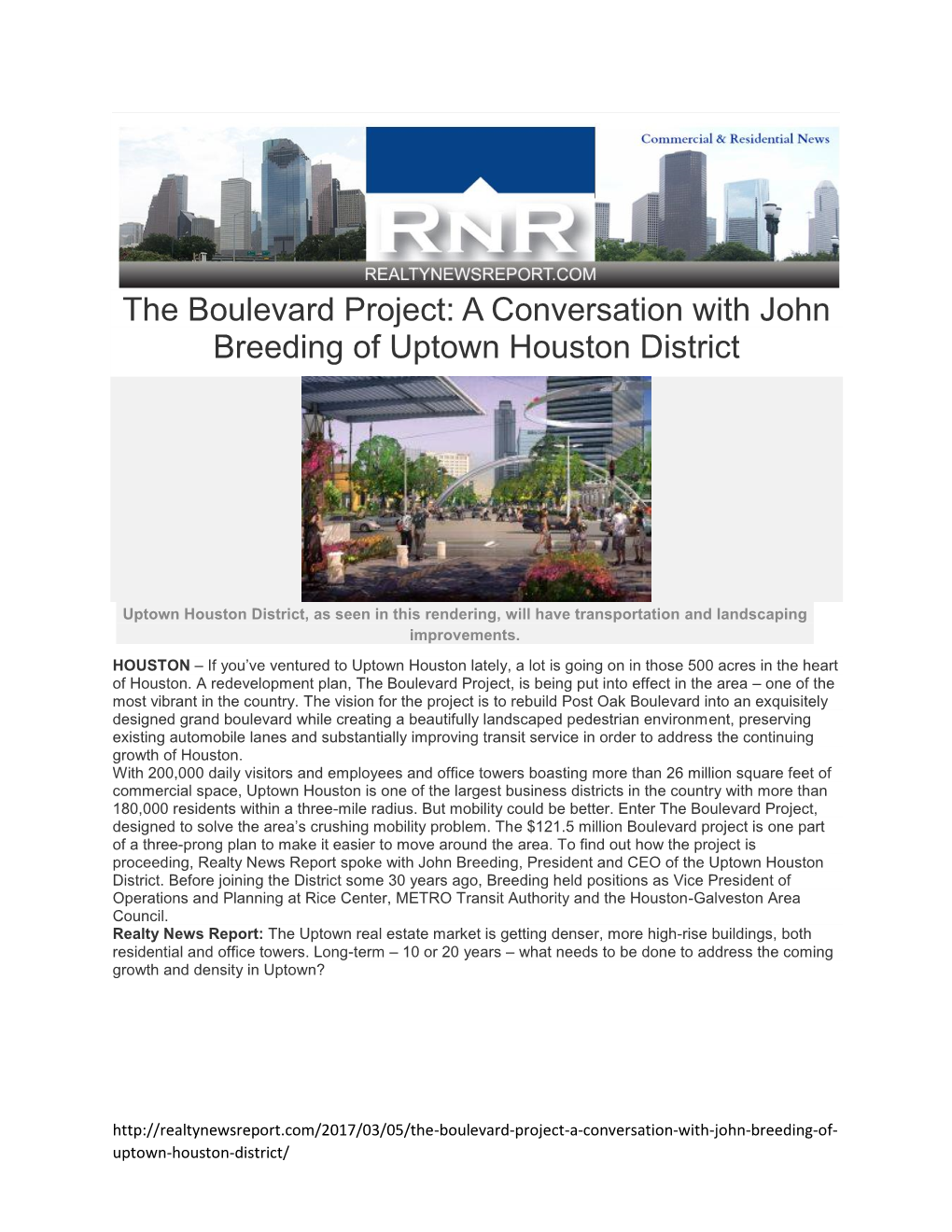 A Conversation with John Breeding of Uptown Houston District