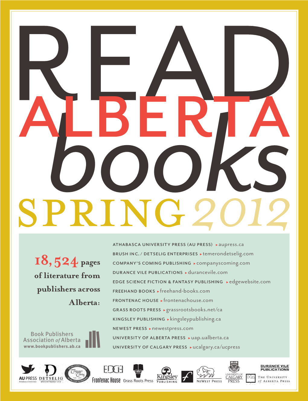 Read Alberta Books Ad – Spring 2012