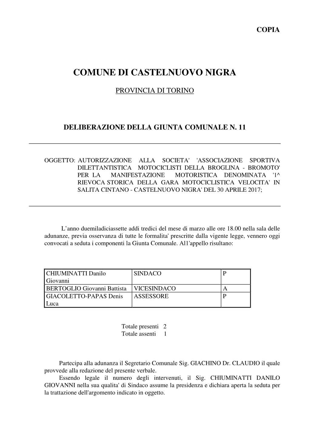 Comune Di Castelnuovo Nigra