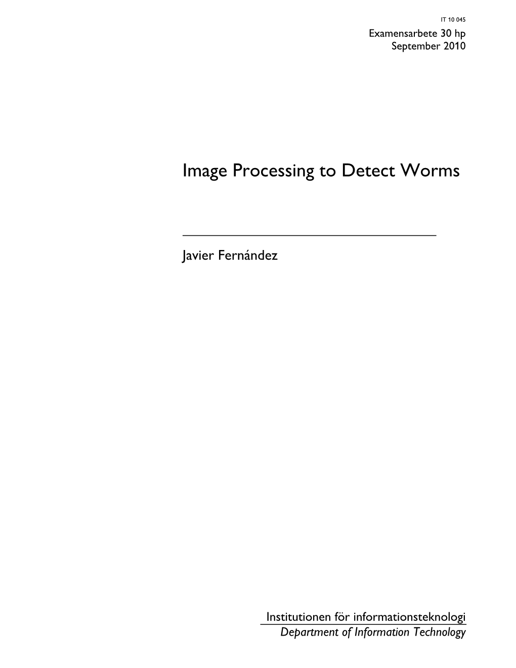 Image Processing to Detect Worms