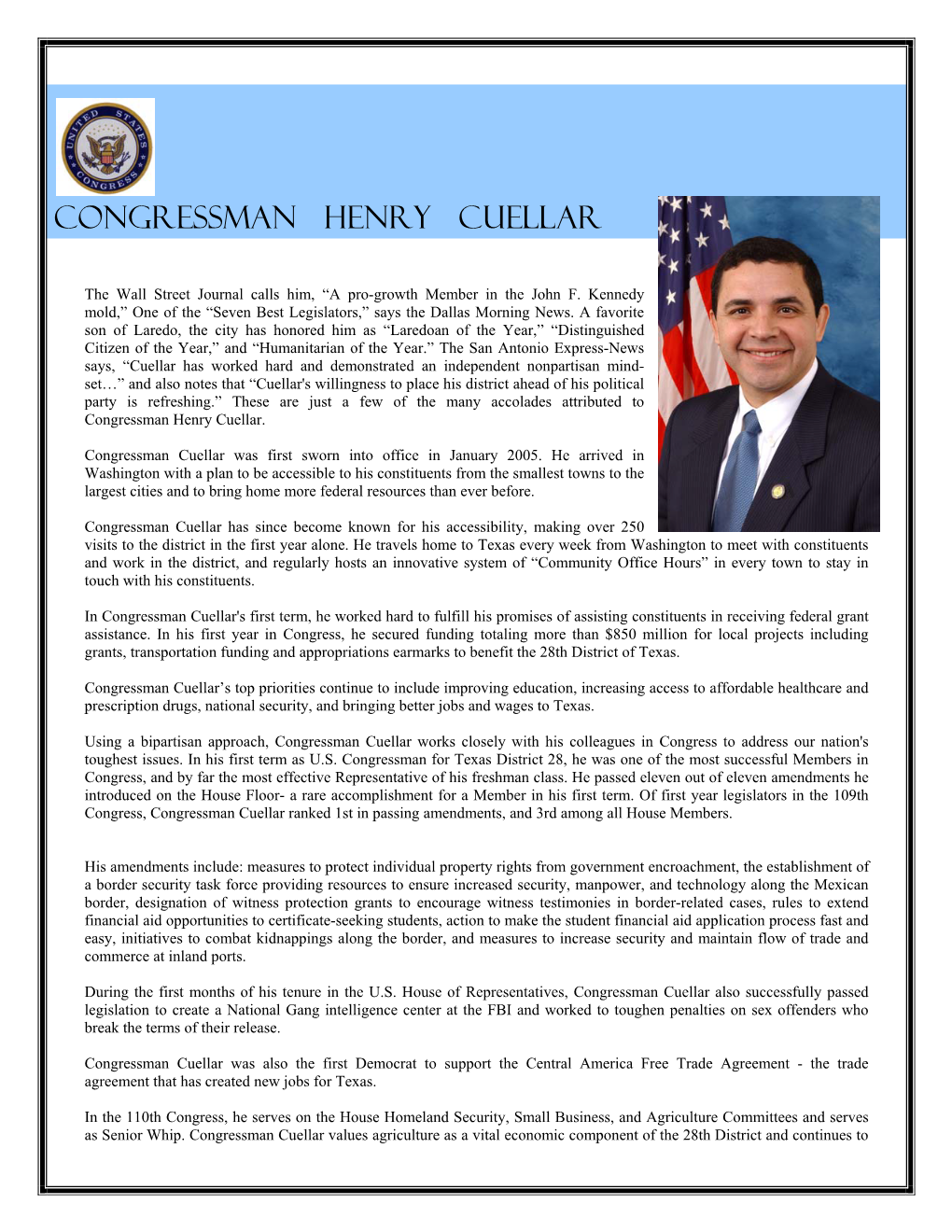 Congressman Henry Cuellar