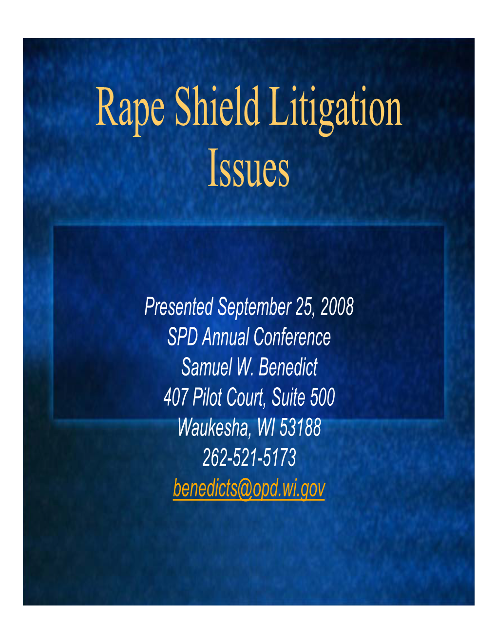 Rape Shield Litigation Issues.Pdf