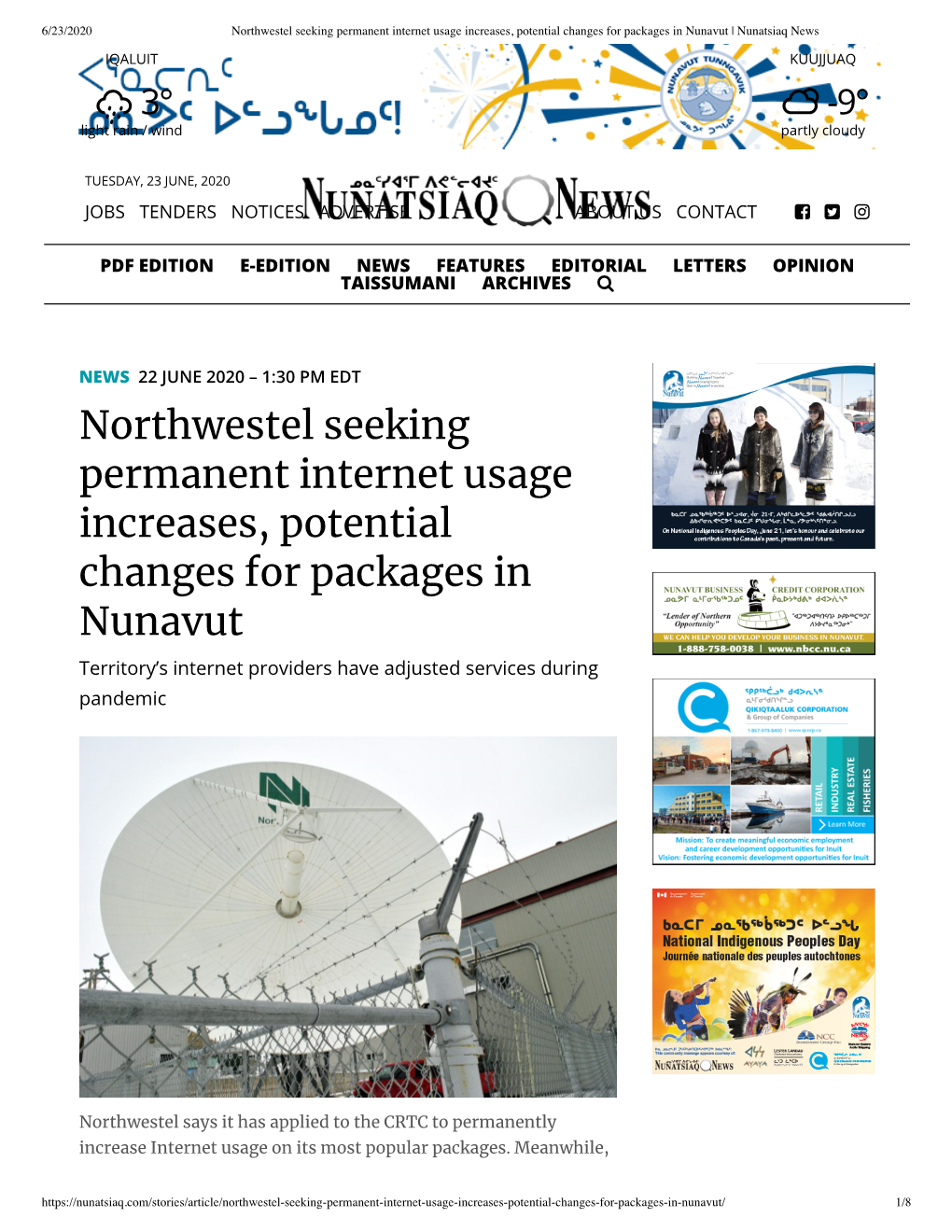 Northwestel Seeking Permanent Internet Usage Increases, Potential Changes for Packages in Nunavut | Nunatsiaq News