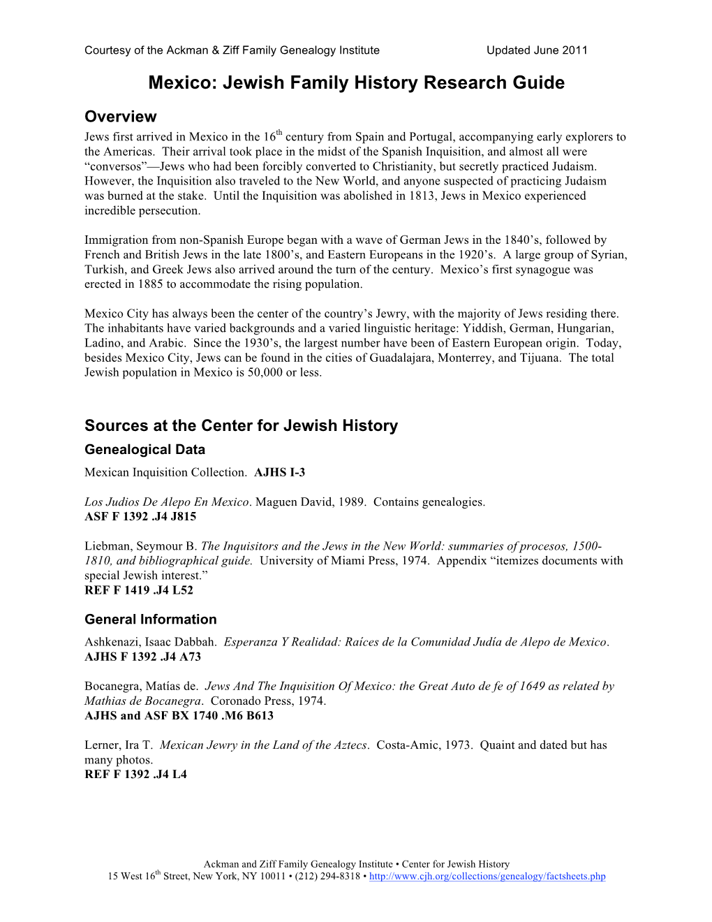 Mexico: Jewish Family History Research Guide