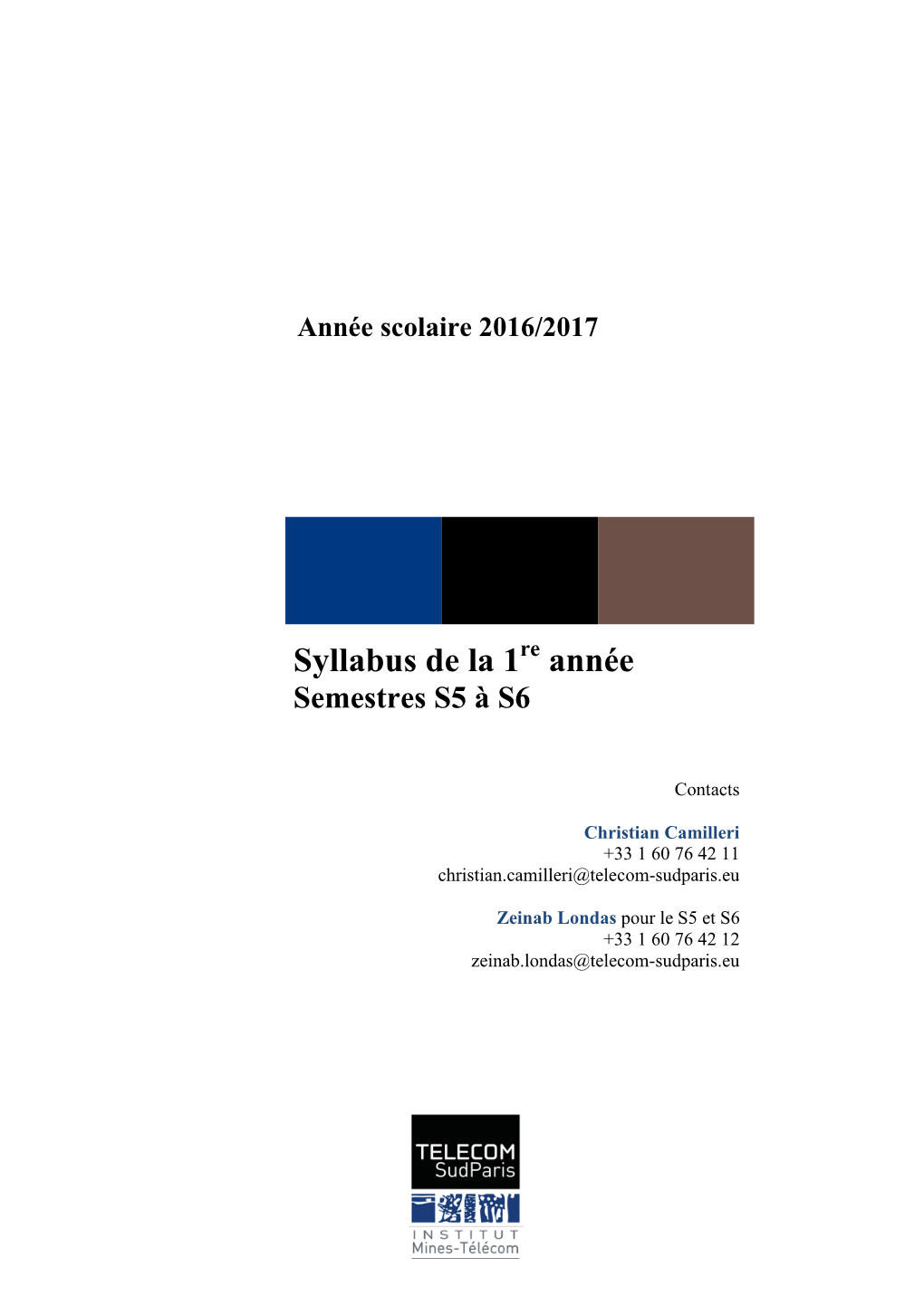 Syllabus De La 1 Année