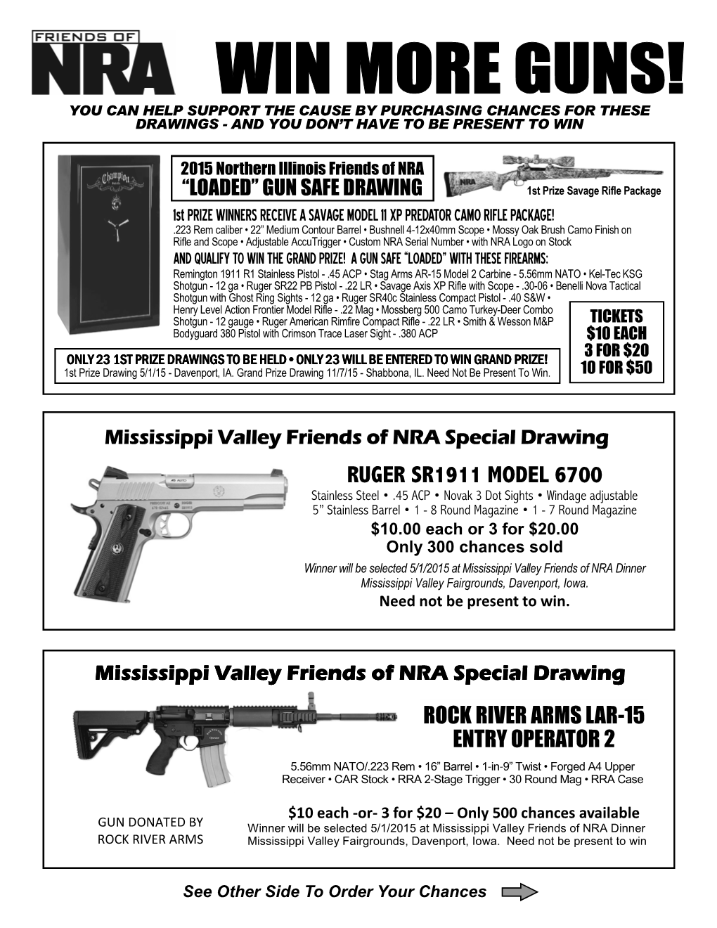“LOADED” GUN SAFE DRAWING 1St Prize Savage Rifle Package
