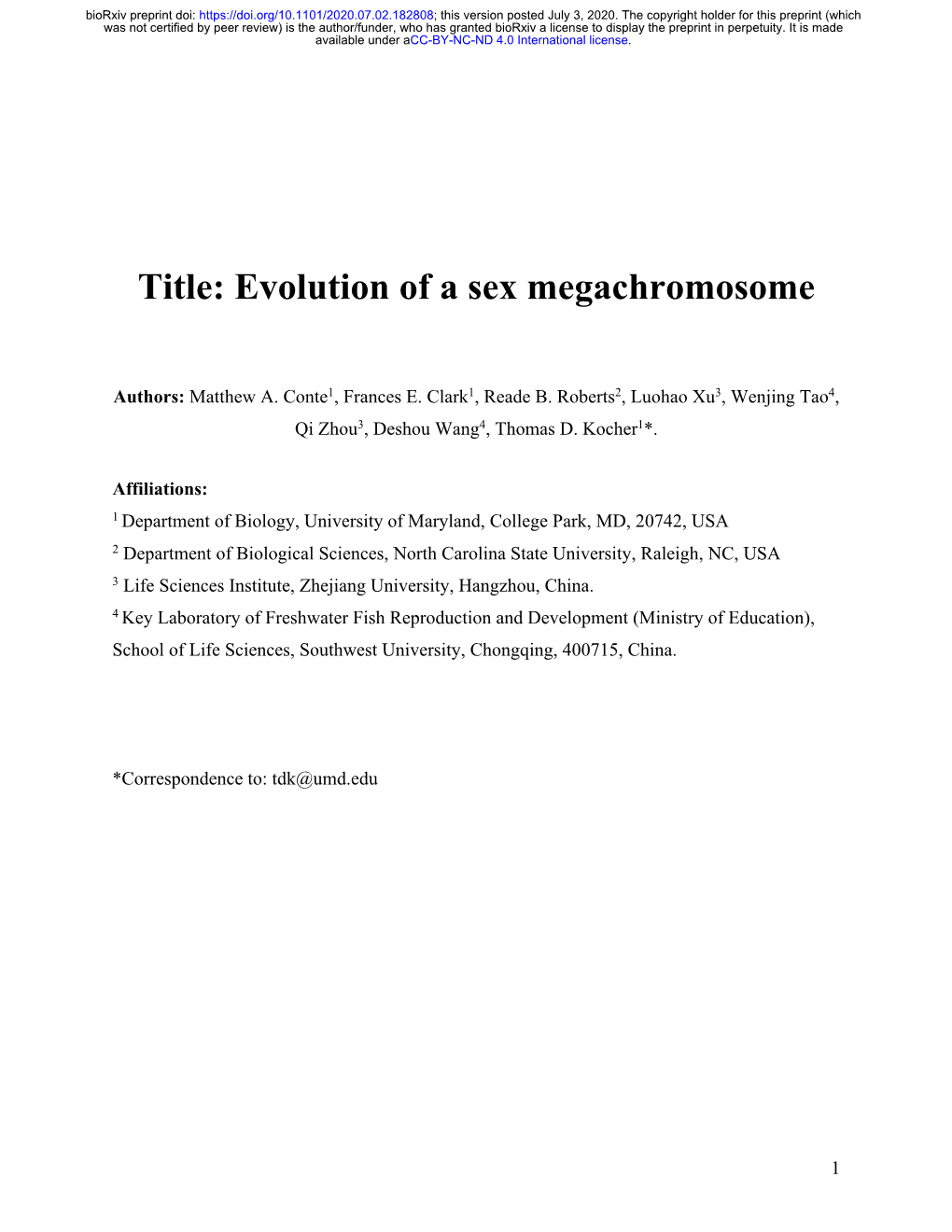 Evolution of a Sex Megachromosome