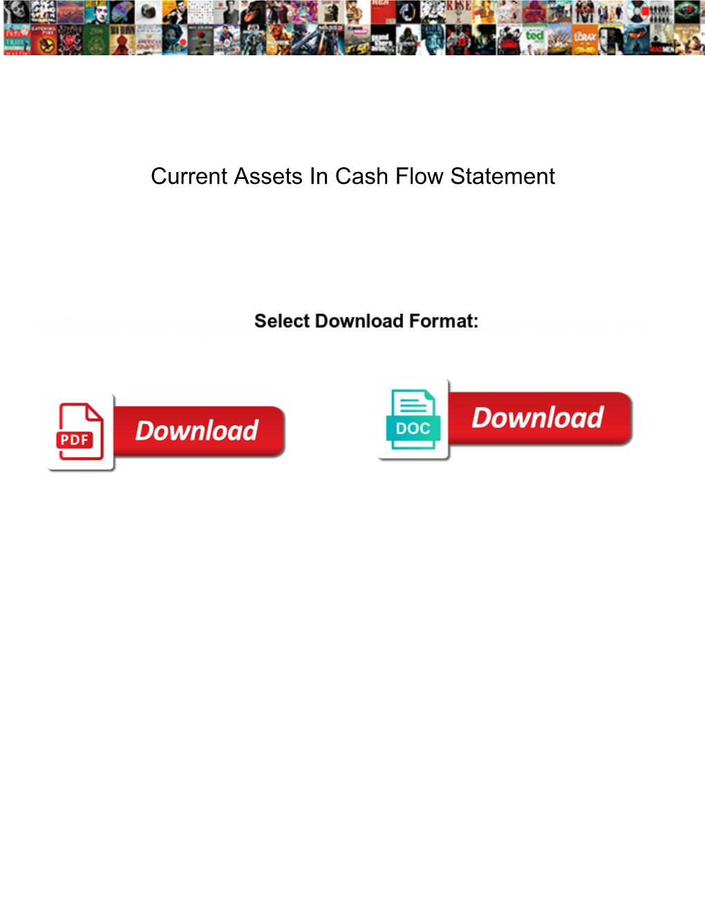 Current Assets in Cash Flow Statement