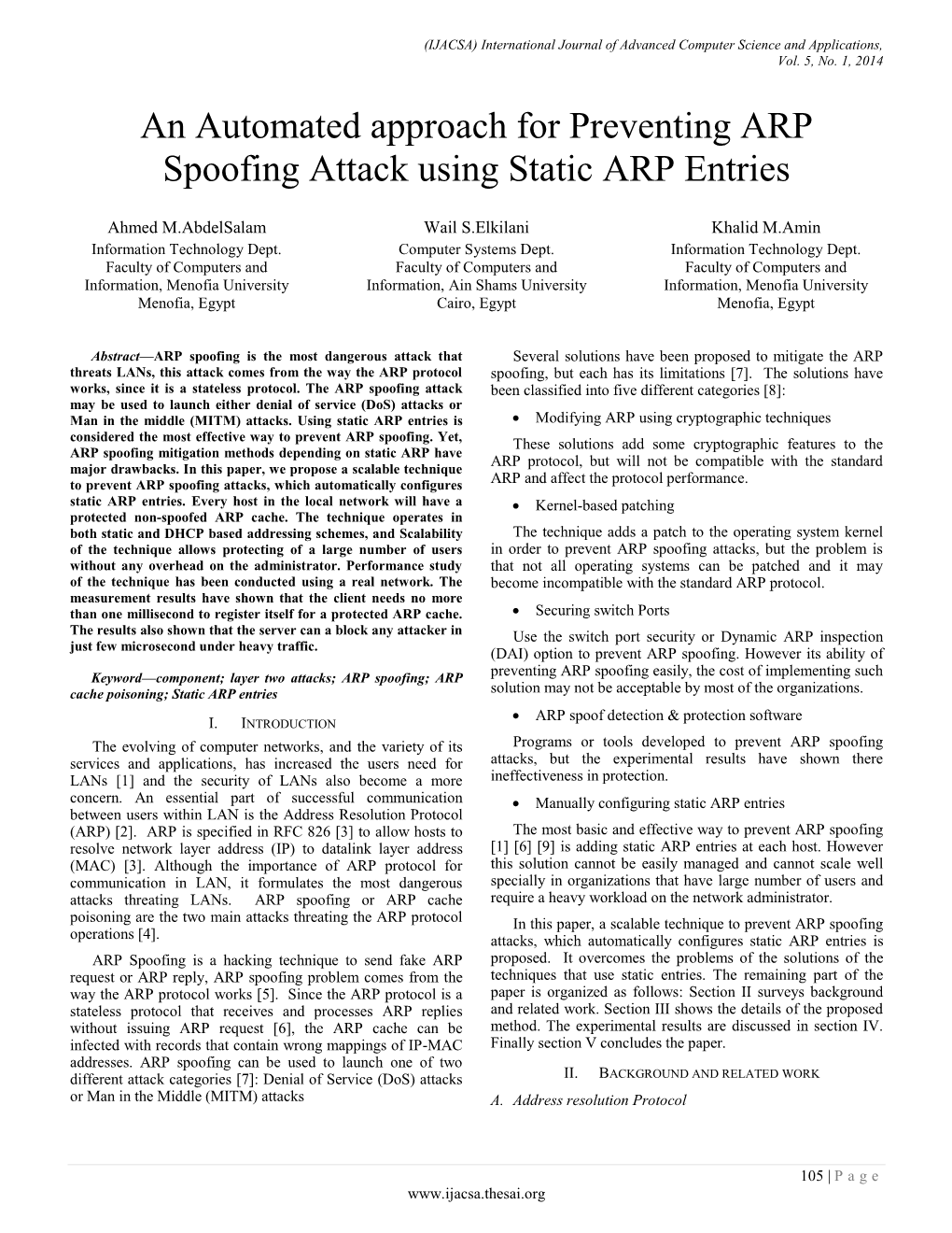 An Automated Approach for Preventing ARP Spoofing Attack Using Static ARP Entries