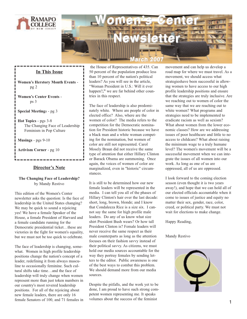 Women's Center Newsletter