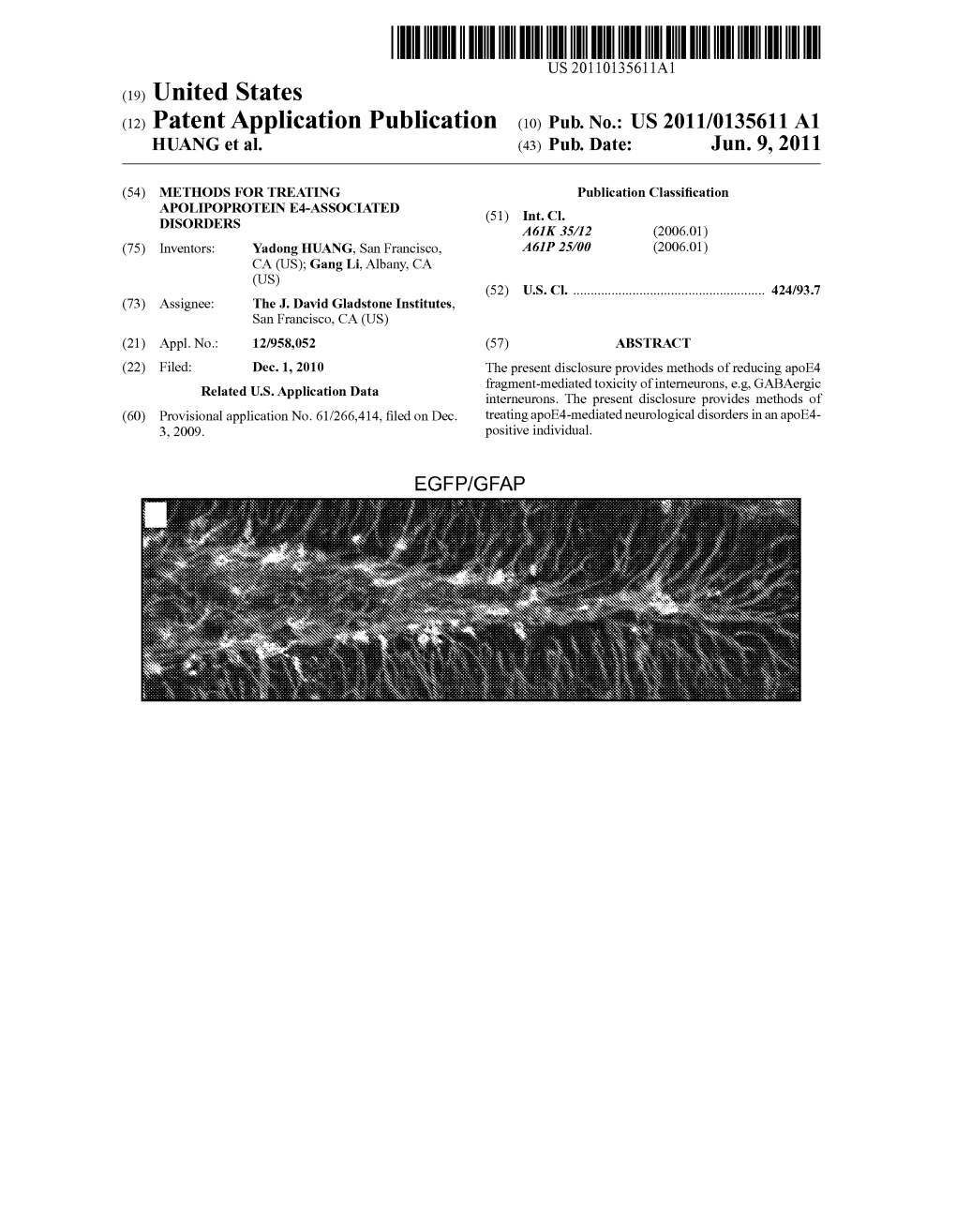 (12) Patent Application Publication (10) Pub. No.: US 2011/0135611 A1 HUANG Et Al