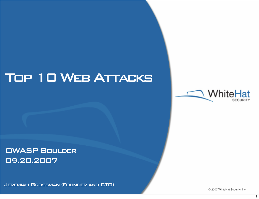 Top 10 Web Attacks