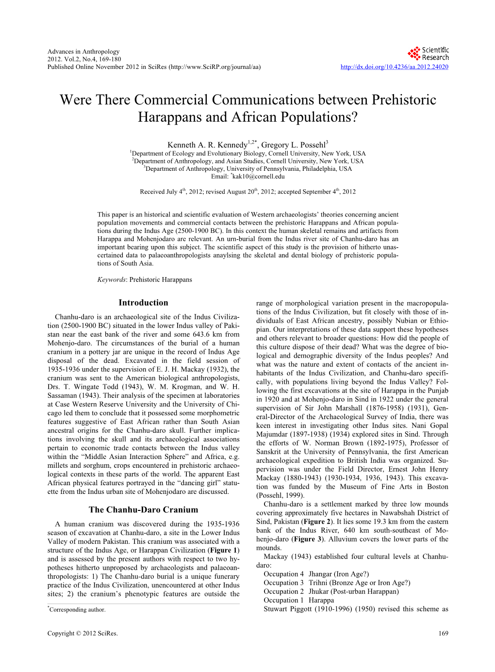 Were There Commercial Communications Between Prehistoric Harappans and African Populations?