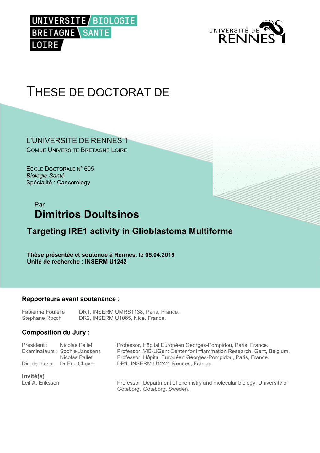 These De Doctorat De