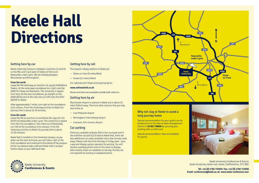 Keele Hall Directions