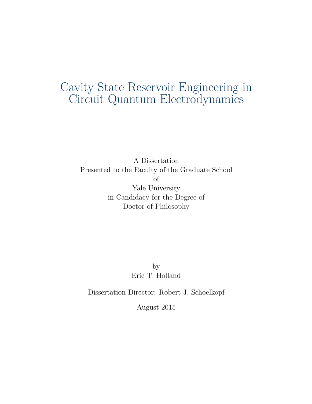 Cavity State Reservoir Engineering in Circuit Quantum Electrodynamics