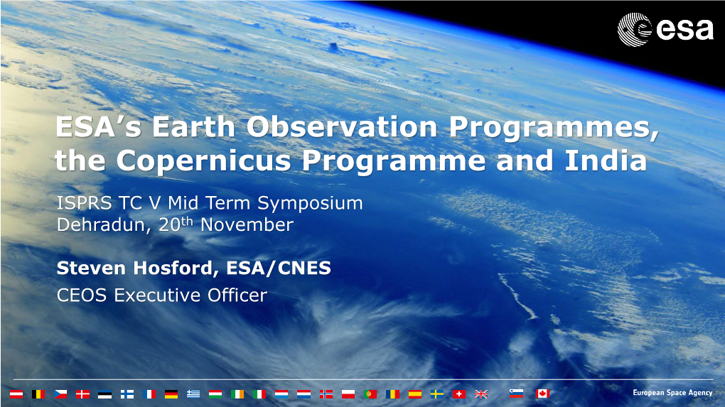 ESA's Earth Observation Programmes, the Copernicus