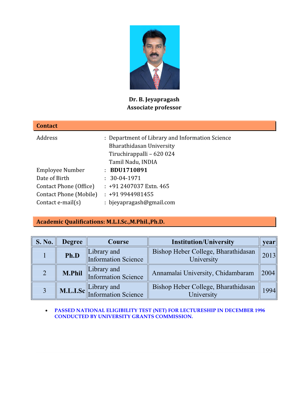 Dr. B. Jeyapragash Associate Professor