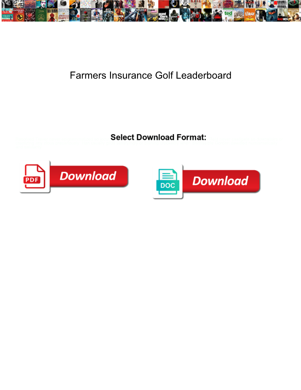 Farmers Insurance Golf Leaderboard