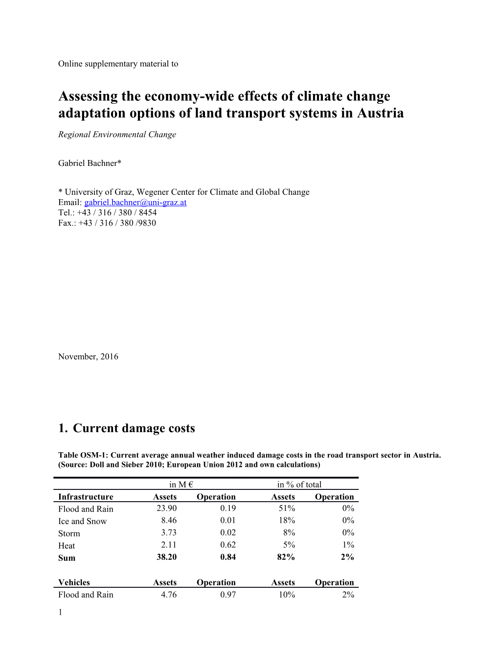 Assessing the Economy-Wide Effects of Climate Change Adaptation Options of Land Transport