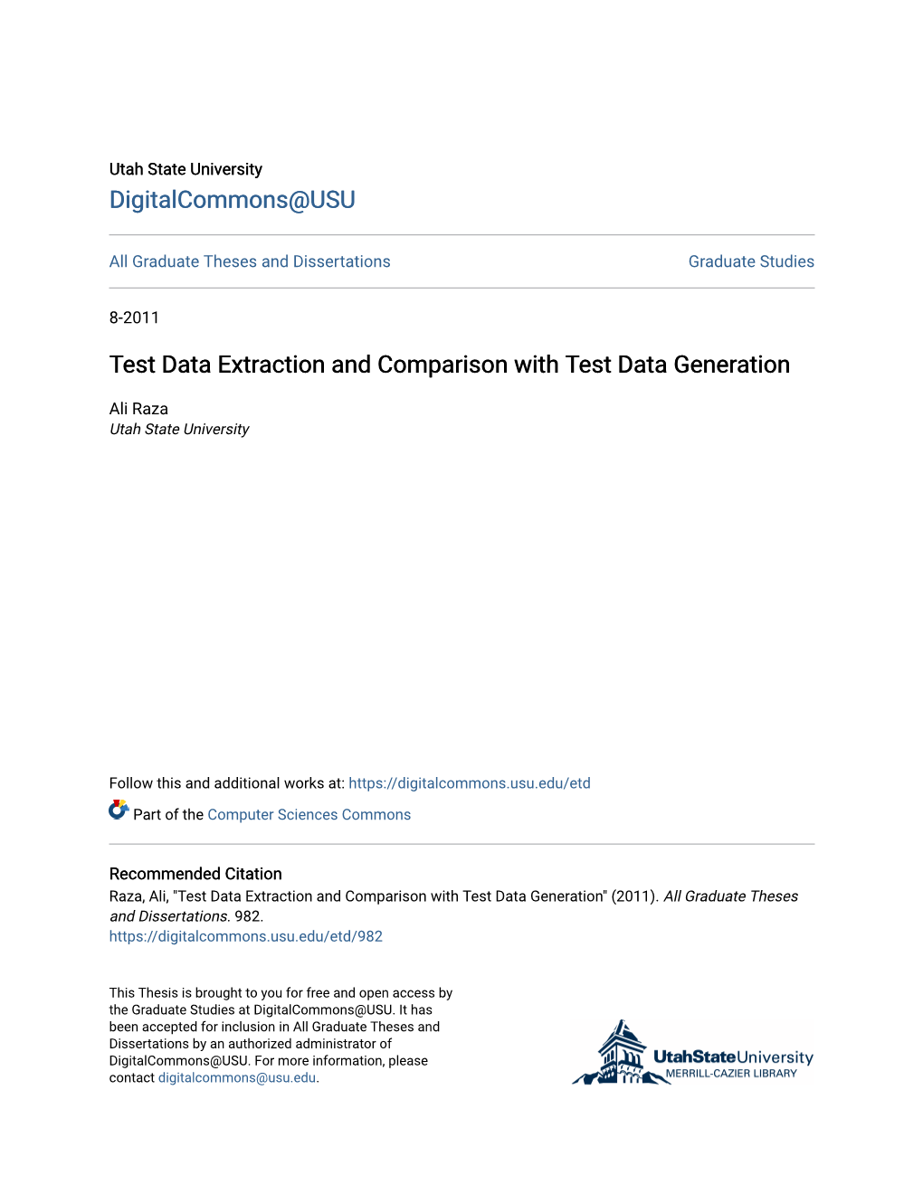 Test Data Extraction and Comparison with Test Data Generation