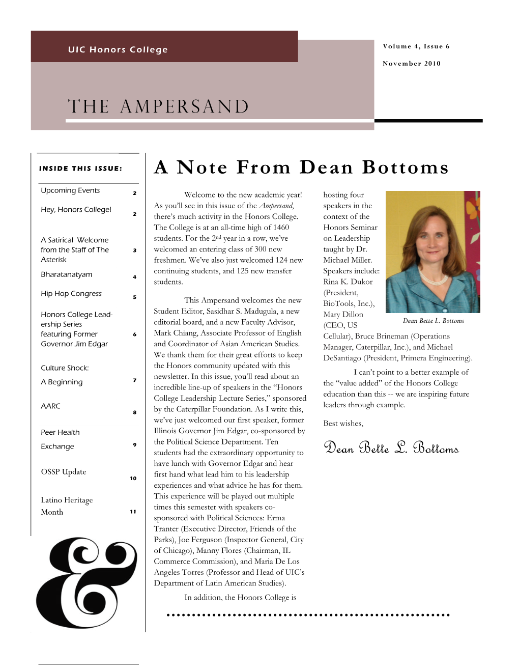 A Note from Dean Bottoms