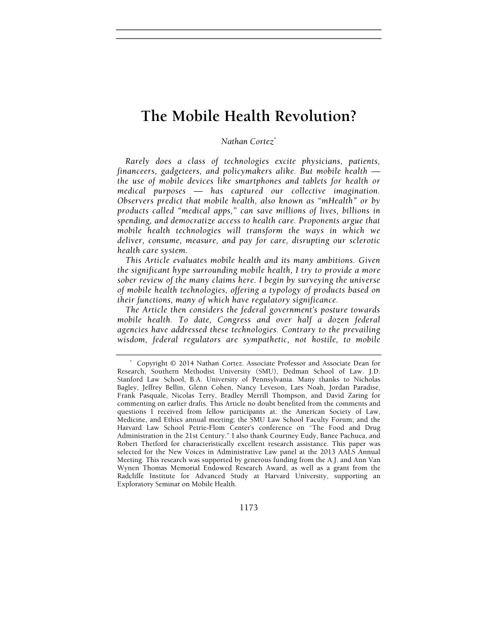 The Mobile Health Revolution?