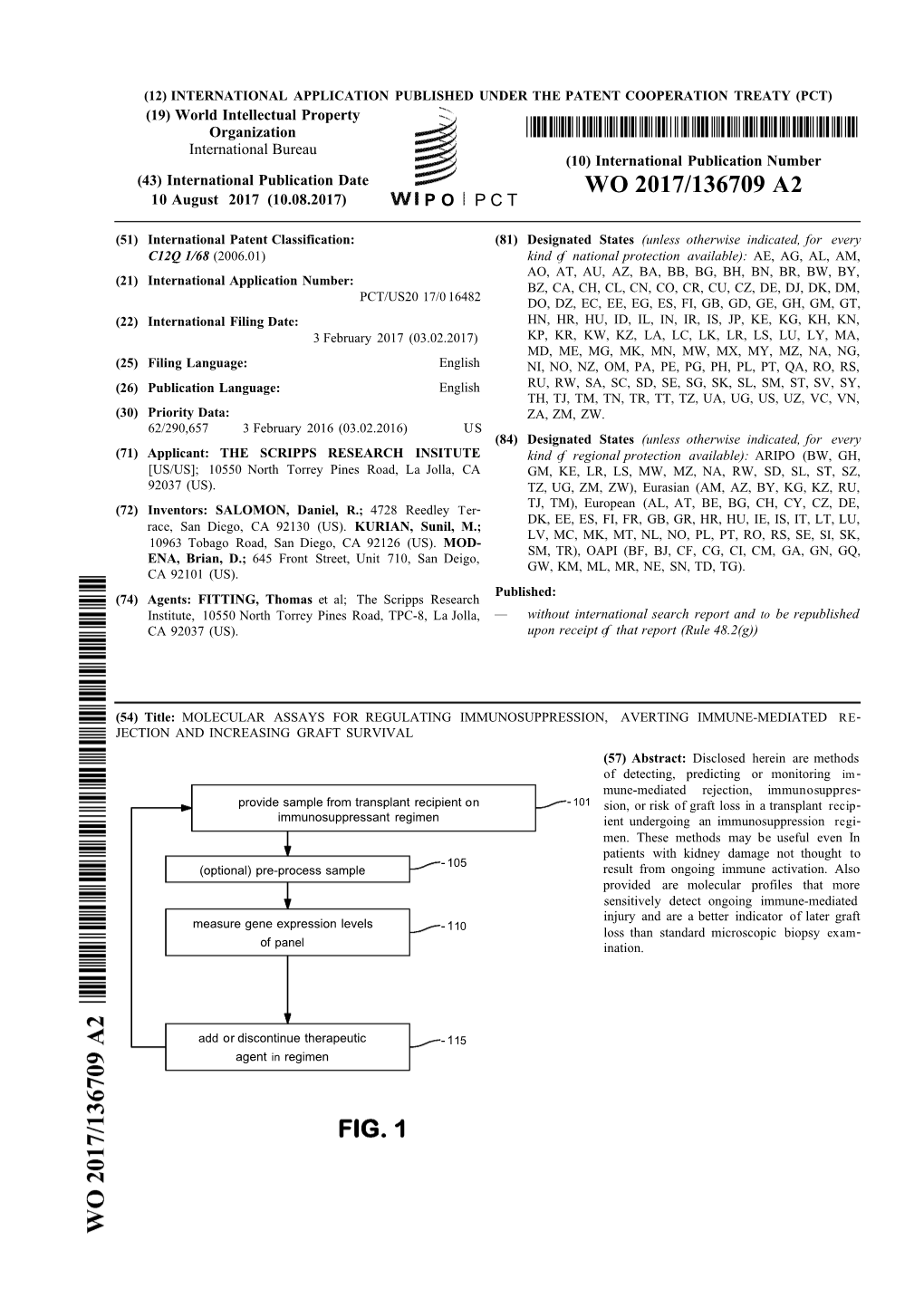WO 2017/136709 A2 10 August 2017 (10.08.2017) P O P C T