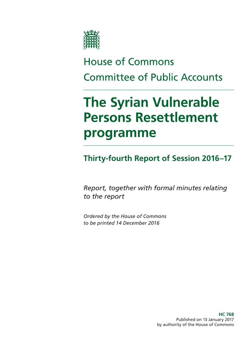 The Syrian Vulnerable Persons Resettlement Programme