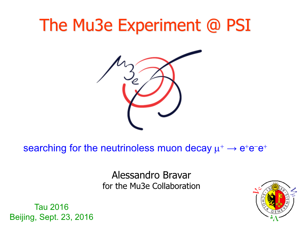 The Mu3e Experiment @ PSI
