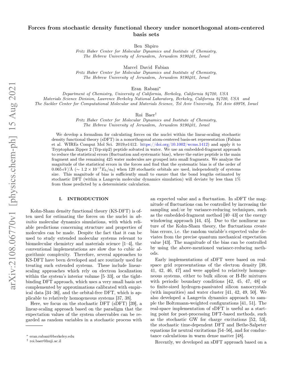 Forces from Stochastic Density Functional Theory Under Nonorthogonal Atom-Centered Basis Sets