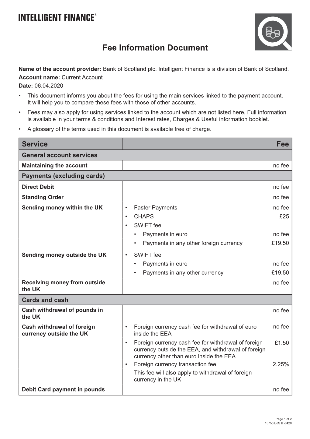 Fee Information Document (PDF)