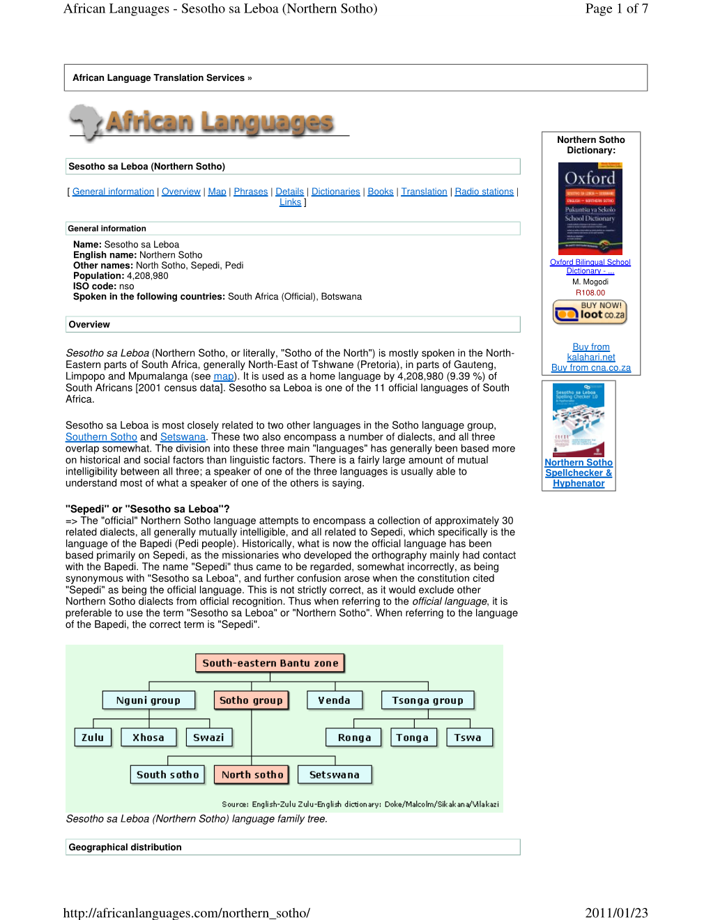 Page 1 of 7 African Languages