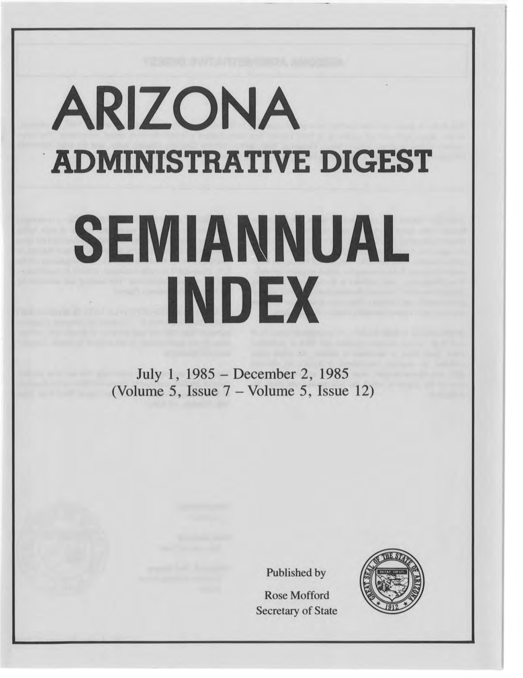 · Administrative Digest Semiannual Index