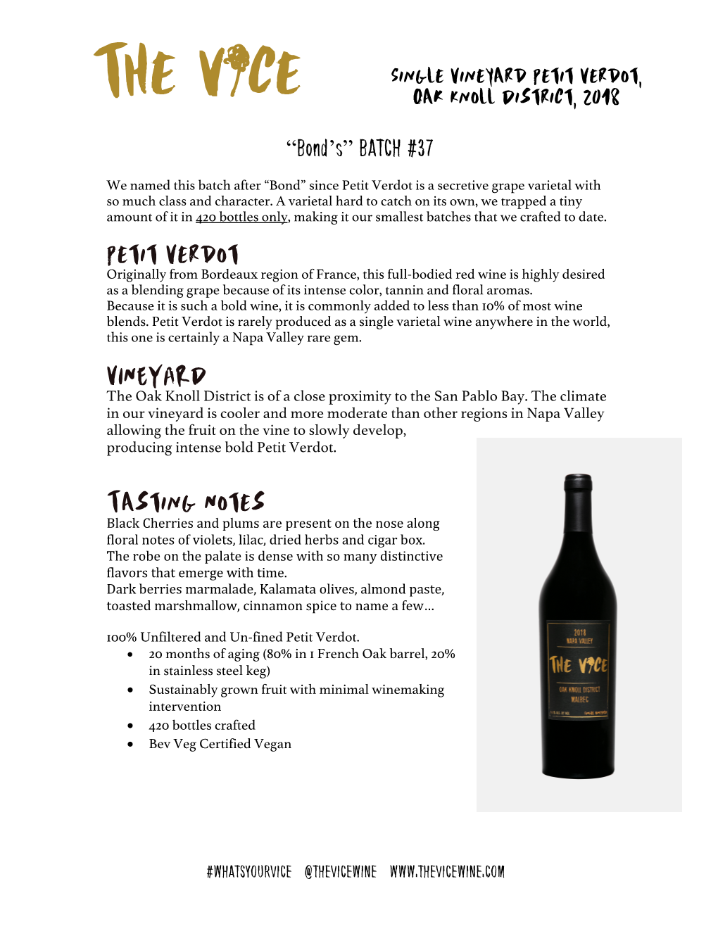 Petit Verdot VINEYARD Tasting Notes