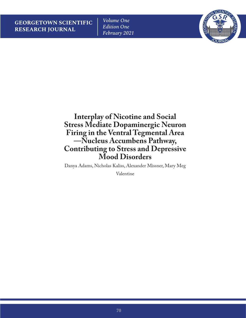 Interplay of Nicotine and Social Stress Mediate Dopaminergic Neuron