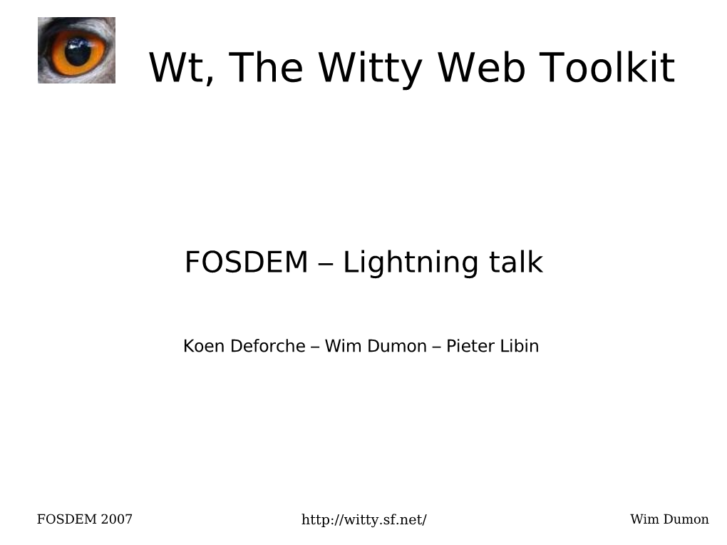 Wt, the Witty Web Toolkit