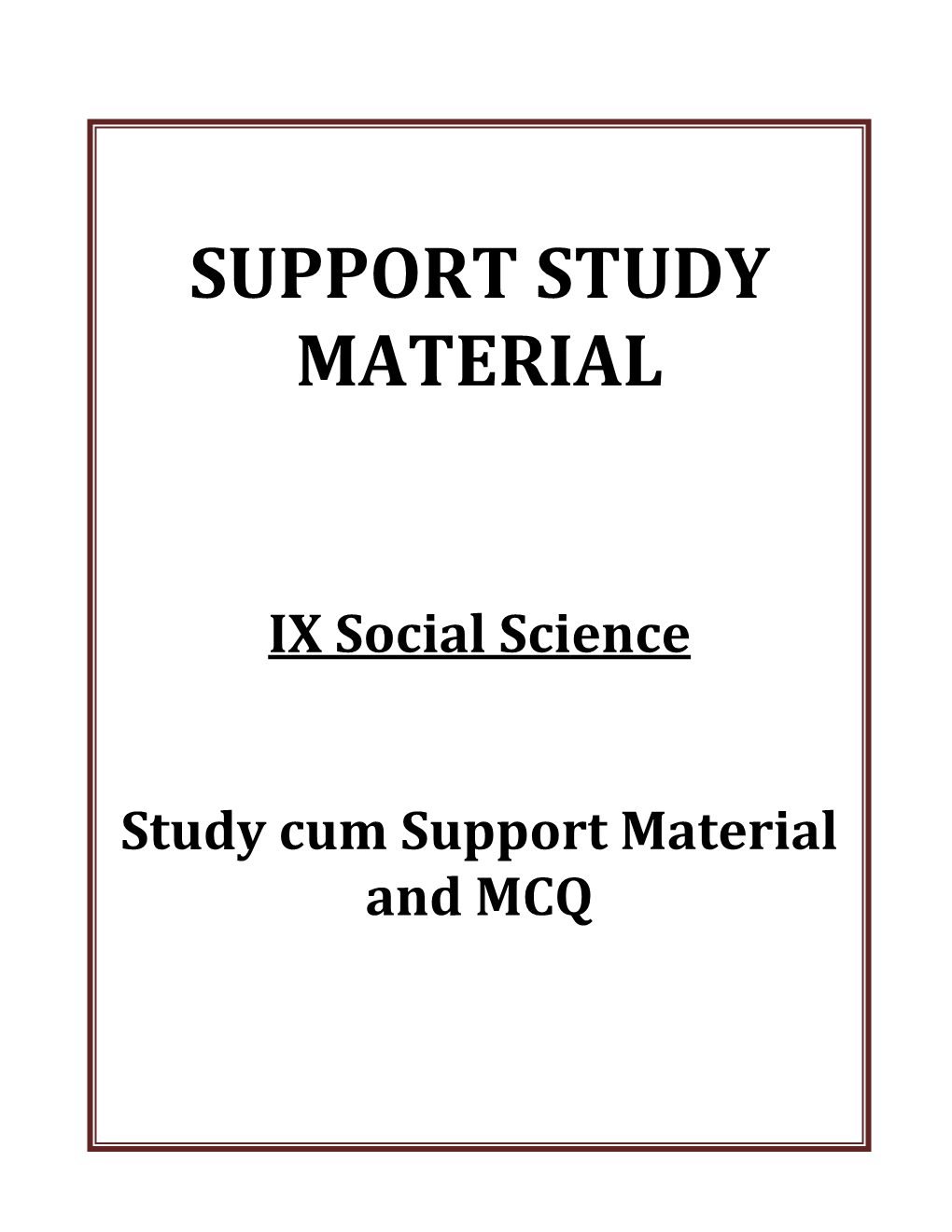Support Study Material
