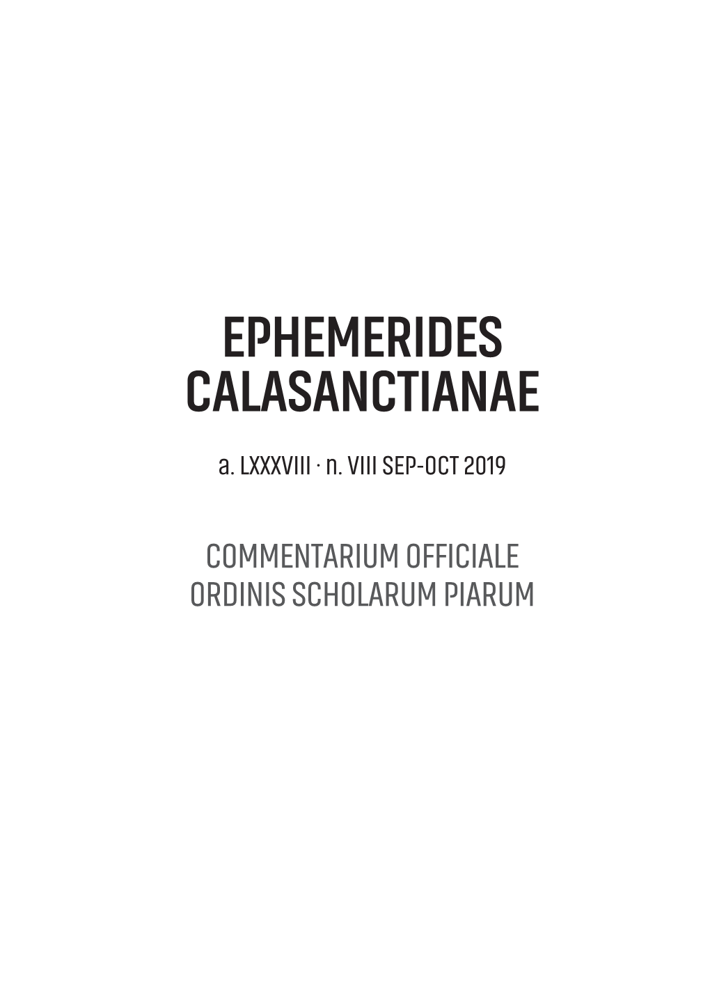 Ephemerides Calasanctianae