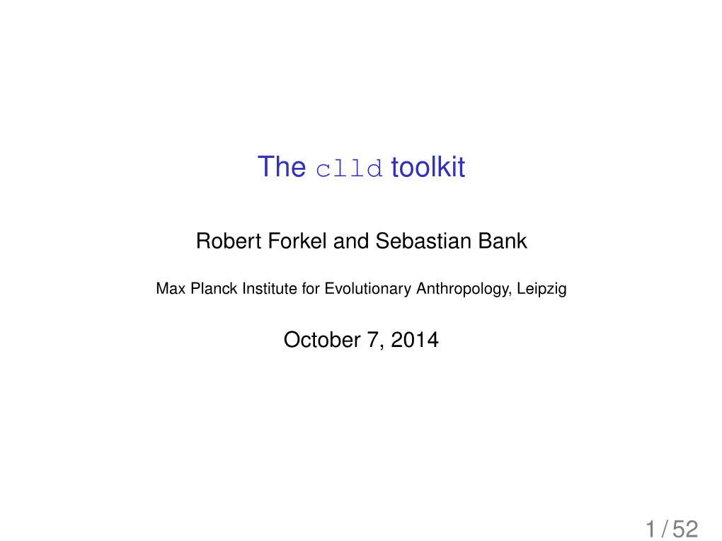 The Clld Toolkit