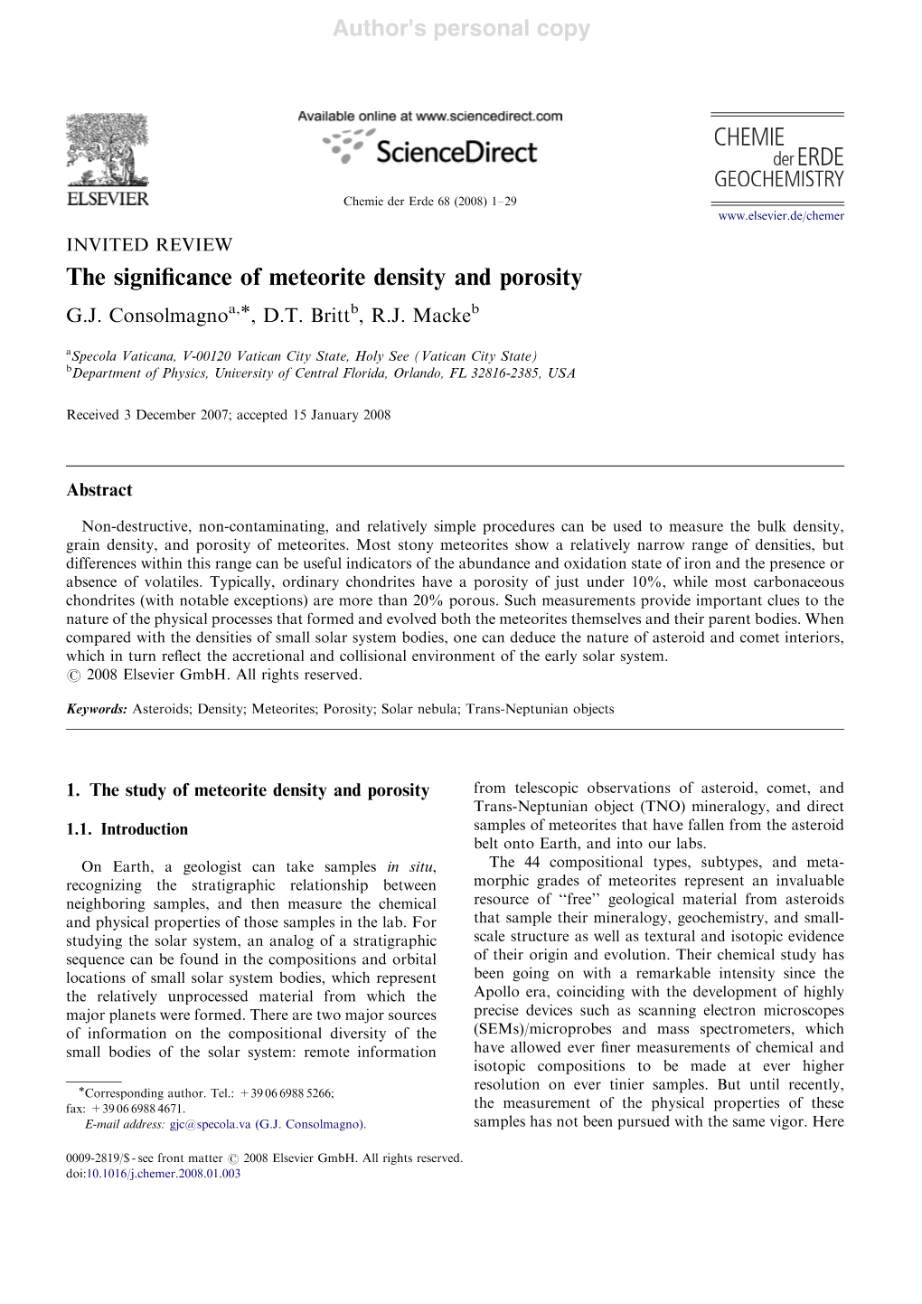 The Significance of Meteorite Density and Porosity