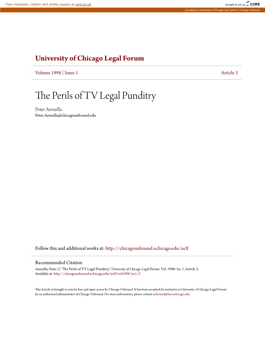 The Perils of TV Legal Punditry Peterarenellat