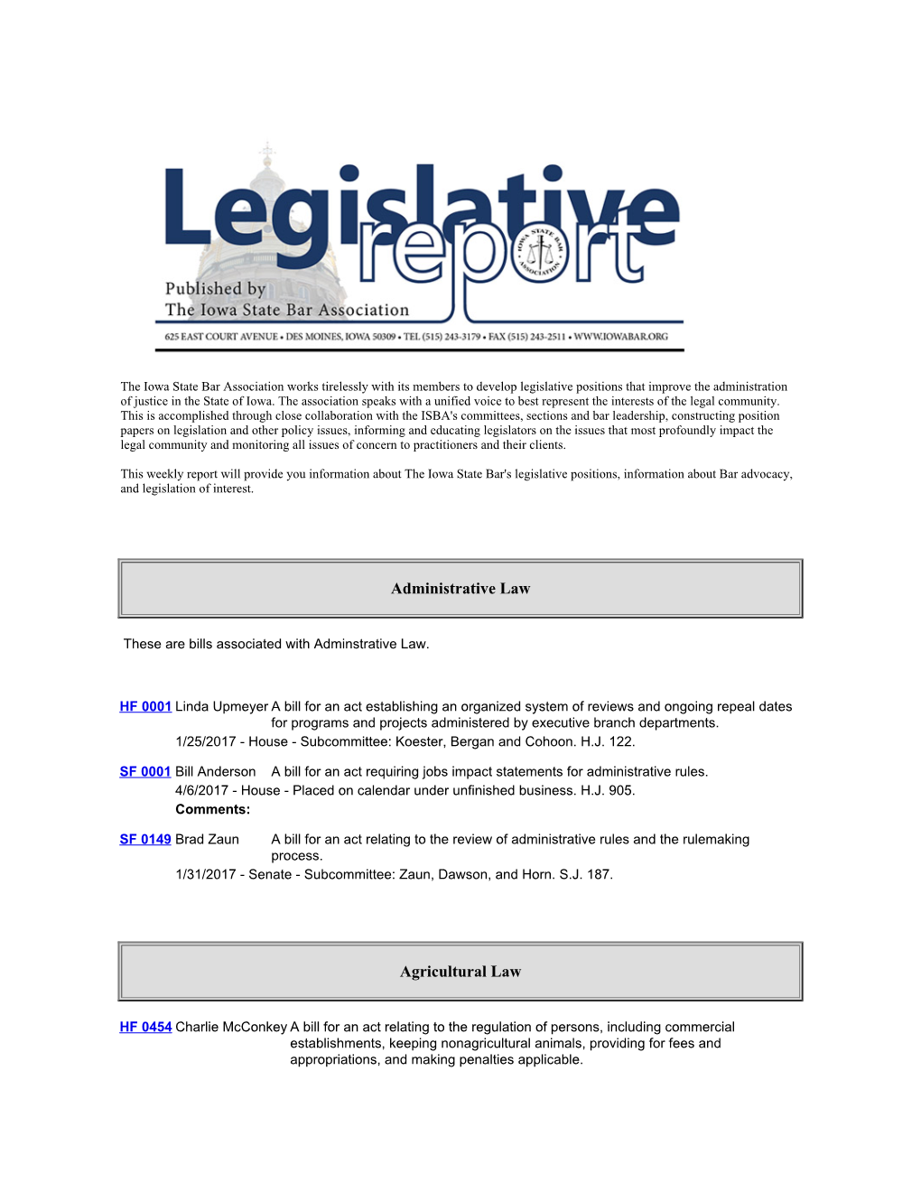 Administrative Law Agricultural