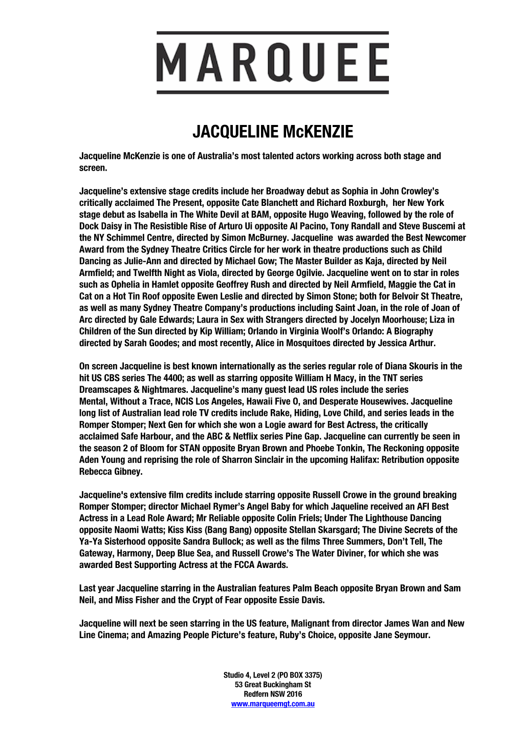 JACQUELINE Mckenzie
