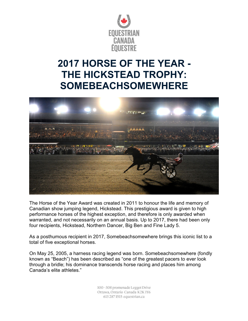 2017 Horse of the Year - the Hickstead Trophy: Somebeachsomewhere